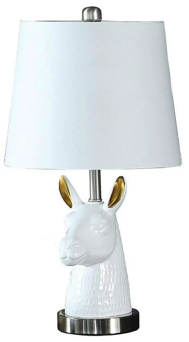 Main image of 20.5" Patagonia White Llama Bust Resin Table Lamp