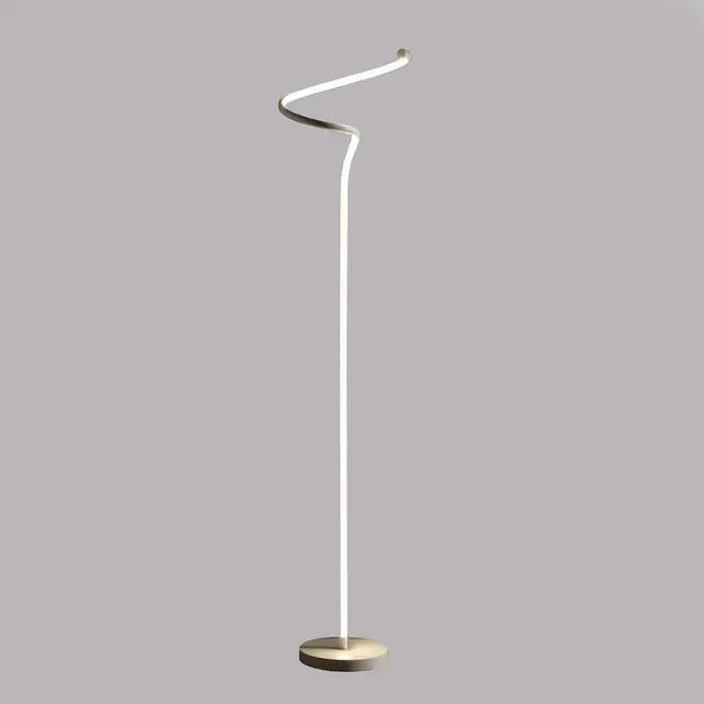 Alt view image 2 of 5 - 52.5-inch Led Matte White Curvilinear S-Curve Spiral Tube Angled Floor Lamp