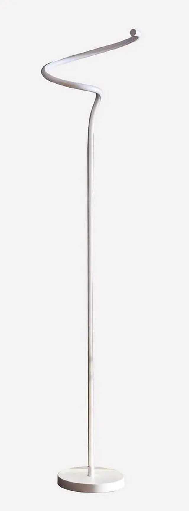 Main image of 52.5-inch Led Matte White Curvilinear S-Curve Spiral Tube Angled Floor Lamp