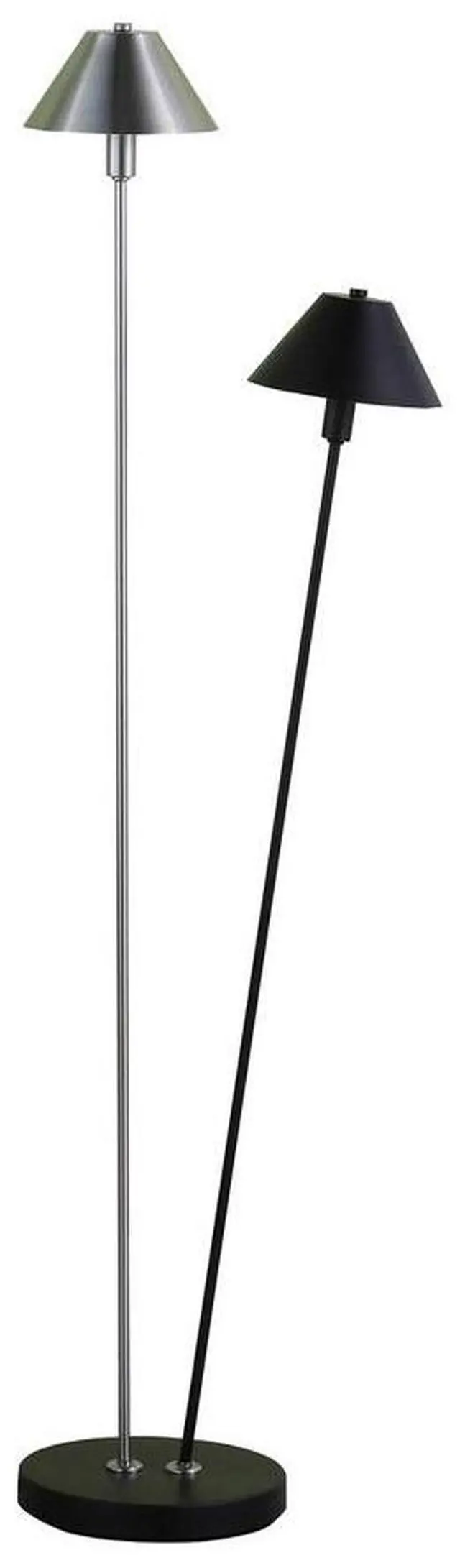 Main image of 47.5" in Led Double G-9 Matte Powder Black/Silver Redman Brushed Nickel Floor Lamp