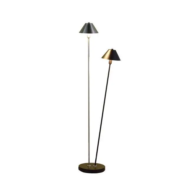 Alt view image 4 of 5 - 47.5" in Led Double G-9 Matte Powder Black/Silver Redman Brushed Nickel Floor Lamp