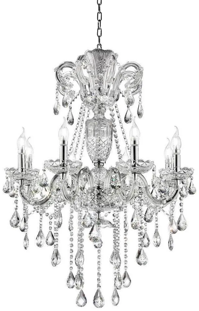 Main image of 37" in Eilish Silver Crystal 8-Led Light Chandelier
