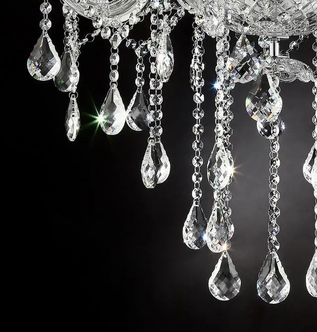 Alt view image 5 of 5 - 37" in Eilish Silver Crystal 8-Led Light Chandelier
