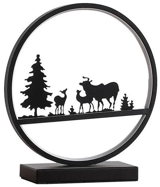 Main image of 12.75" Deer Family Led Black Table Lamp