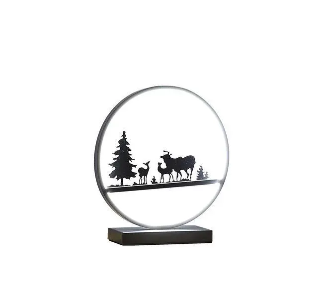 Alt view image 2 of 4 - 12.75" Deer Family Led Black Table Lamp
