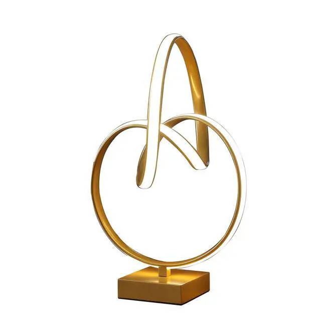 Alt view image 2 of 4 - 19" in Abstract infinity Matte Gold Modern Table Lamp