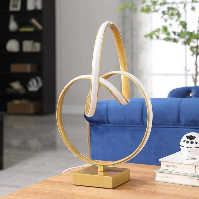 Alt view image 3 of 4 - 19" in Abstract infinity Matte Gold Modern Table Lamp