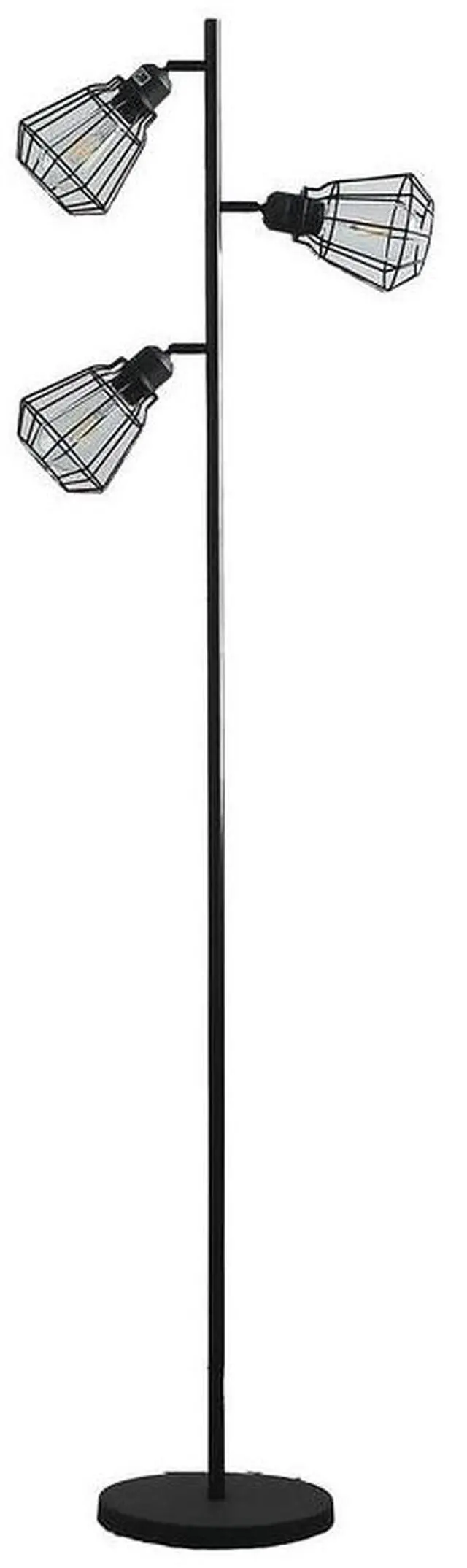 Main image of 65" in Adjustable Cage Shade industrial Farmhouse Metal Floor Lamp