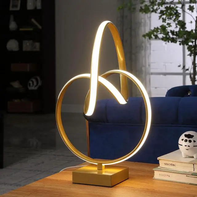 Alt view image 4 of 4 - 19" in Abstract infinity Matte Gold Modern Table Lamp