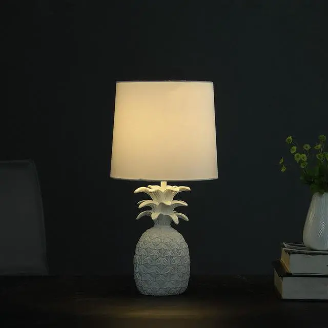 Alt view image 3 of 5 - 17" in Coastal White Tropical Heahea Pineapple Table Lamp