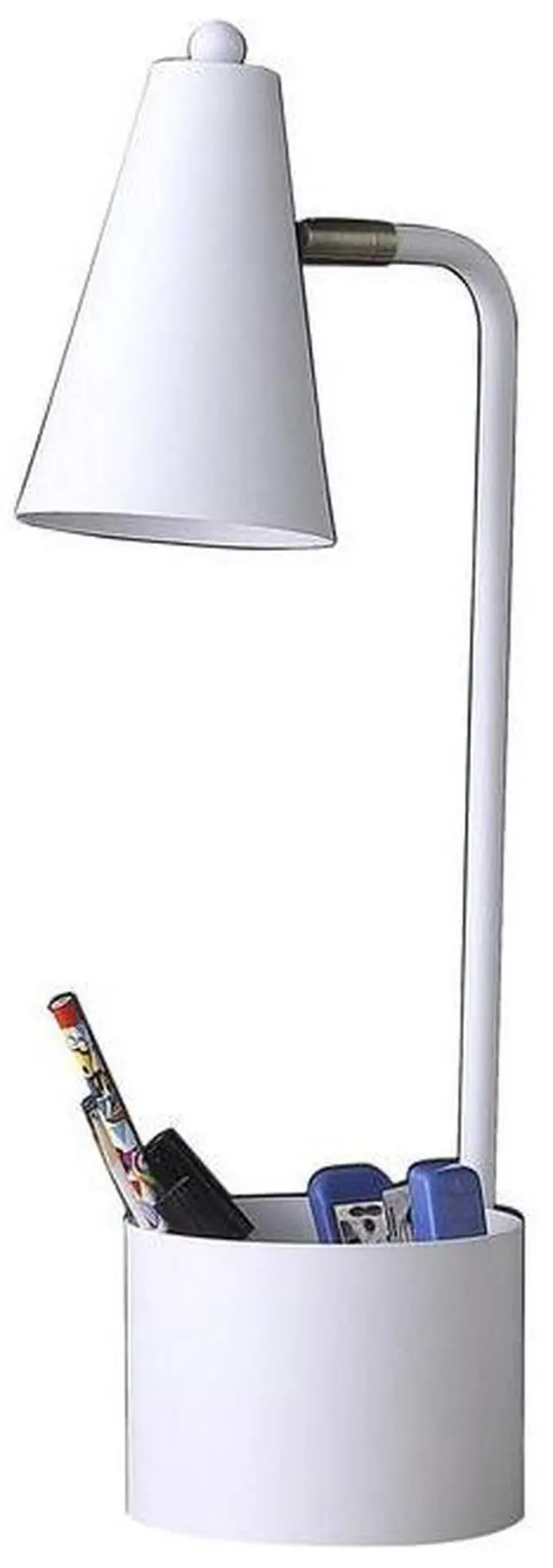 Main image of 19.5" in Student White Metal Task Desk Lamp W/ Organizer