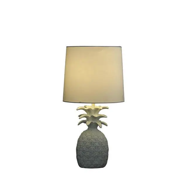 Alt view image 2 of 5 - 17" in Coastal White Tropical Heahea Pineapple Table Lamp