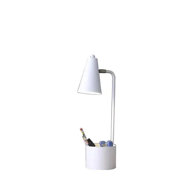 Alt view image 2 of 4 - 19.5" in Student White Metal Task Desk Lamp W/ Organizer