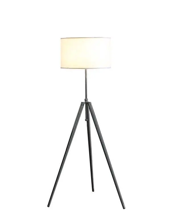 Alt view image 2 of 5 - 64" - 47" in Mid-Century Adjustable Tripod Chrome/Silver Metal Floor Lamp