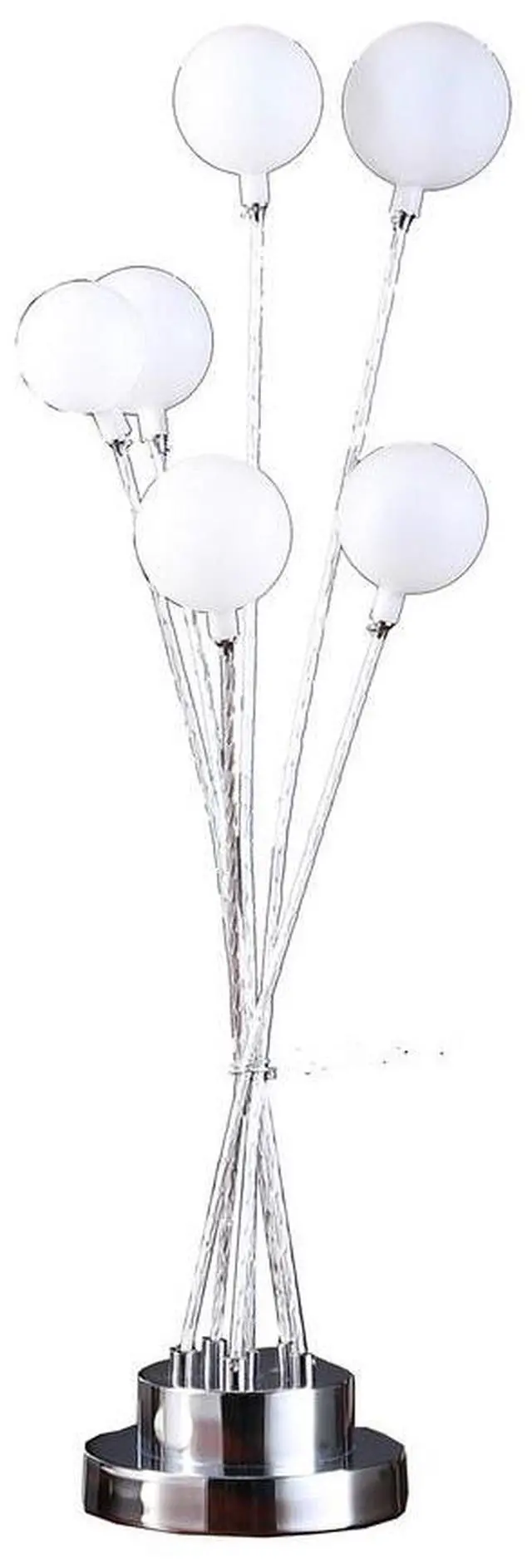 Main image of 27.5" in 6-Light Acrylic Globe Aluminun Led Chrysanthe Silver Chrome Metal Table Lamp