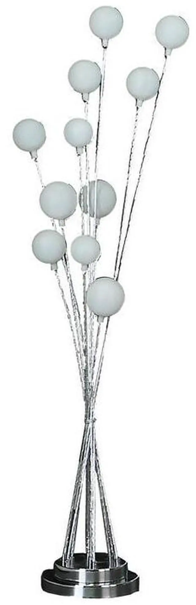 Main image of 46" in 11-Light Acrylic Globe Aluminun Led Chrysanthe Silver Chrome Metal Floor Lamp