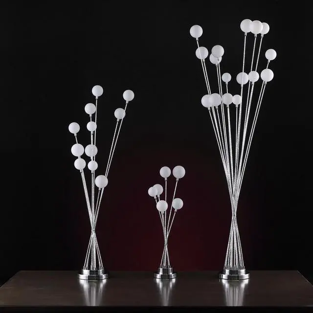 Alt view image 5 of 5 - 46" in 11-Light Acrylic Globe Aluminun Led Chrysanthe Silver Chrome Metal Floor Lamp