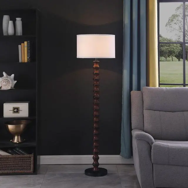 Alt view image 3 of 5 - 61" in Coastal Littoral Wood insp Modern Floor Lamp