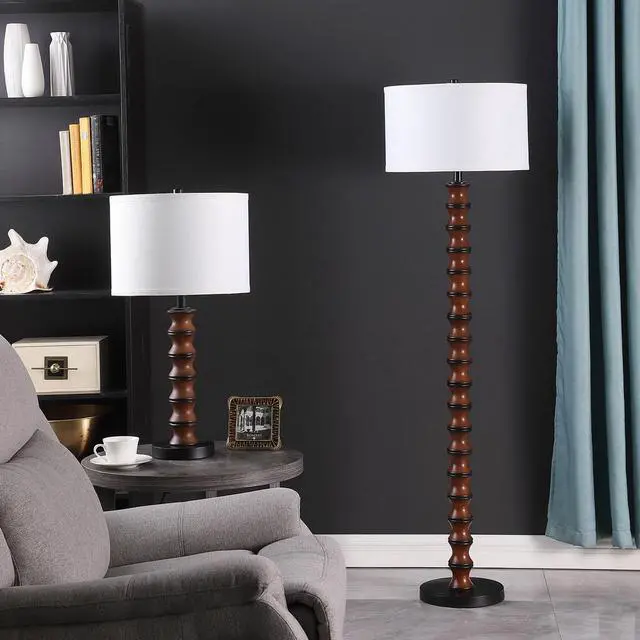 Alt view image 5 of 5 - 27.5" in Coastal Littoral Wood insp Modern Table Lamp
