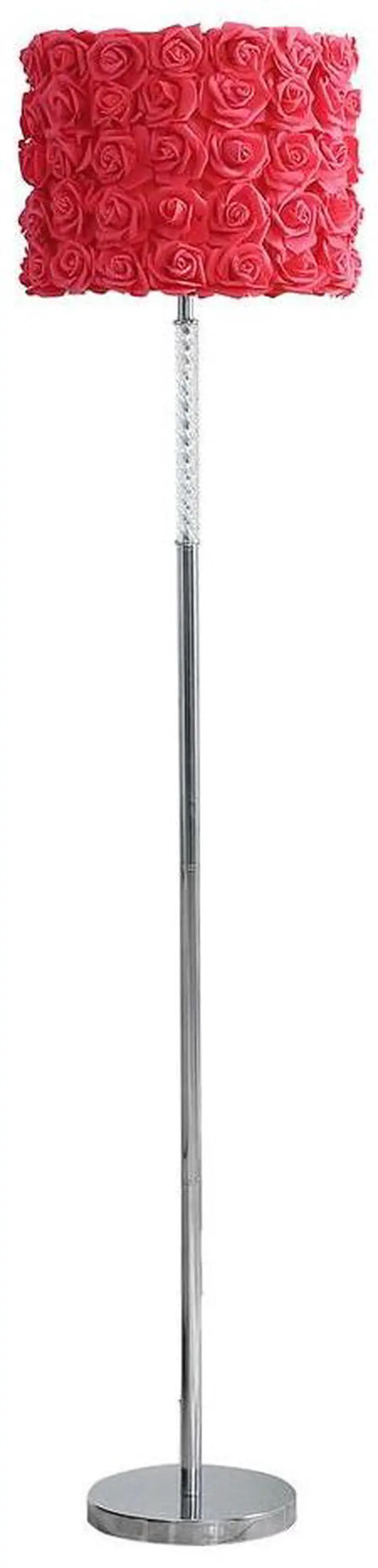 Main image of 63"in Red Roses in Bloom Acrylic/Metal Floor Lamp
