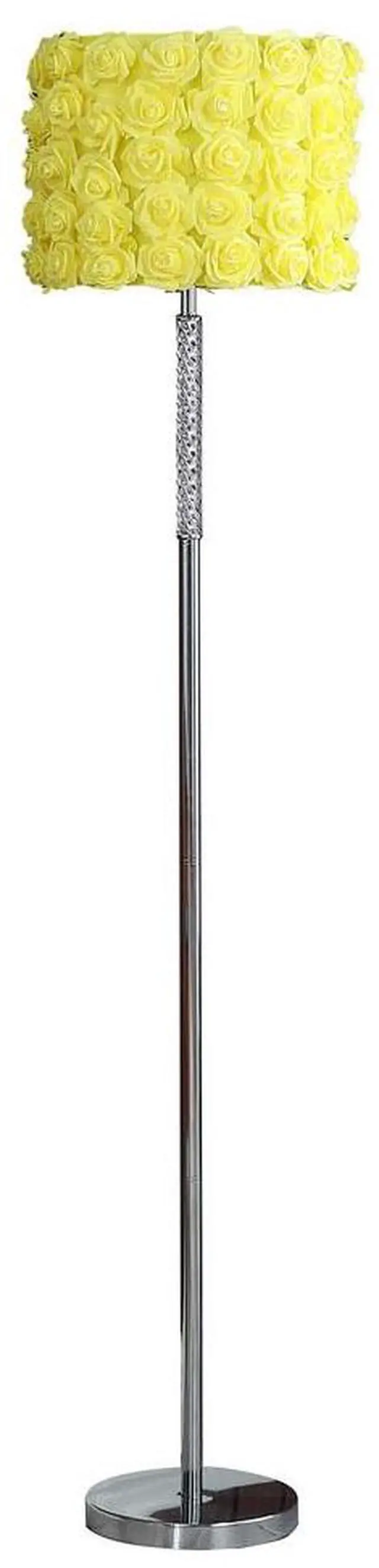 Main image of 63"in Yellow Roses in Bloom Acrylic/Metal Floor Lamp