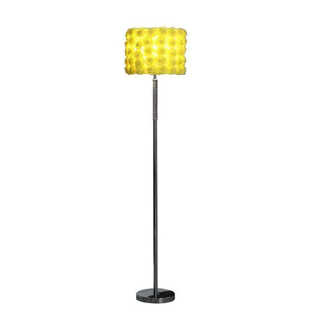 Alt view image 4 of 4 - 63"in Yellow Roses in Bloom Acrylic/Metal Floor Lamp