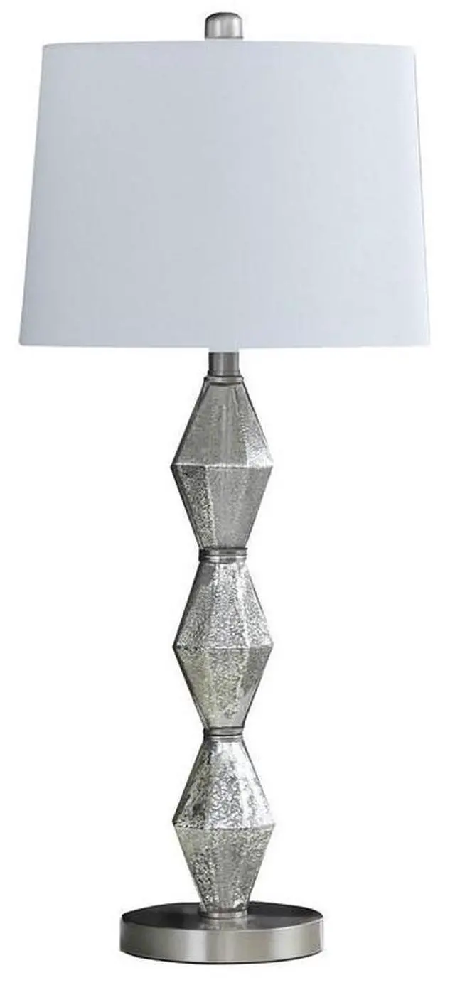 Main image of 29.5" in Emil Moderne Geometric Glass Brushed Silver Table Lamp