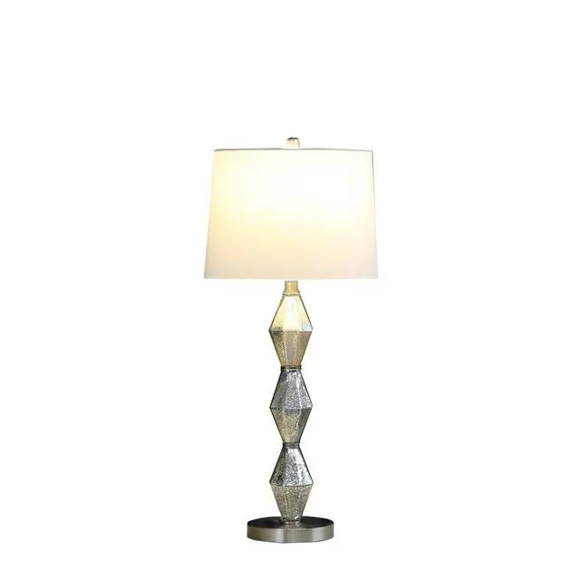 Alt view image 4 of 4 - 29.5" in Emil Moderne Geometric Glass Brushed Silver Table Lamp