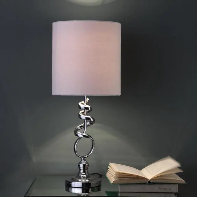 Alt view image 4 of 4 - 21.5-inch Milo Abstract Brushed Silver Metal Table Lamp