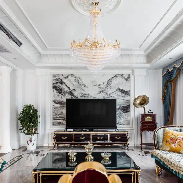 Alt view image 4 of 7 - 42" in Luxurious Czar K9 Crystal Single Tier Chandelier 22-Led Bulbs Neo Classical Hardwired Ceiling Chandelier Lamp for Living Room, Hallway, Dining Room