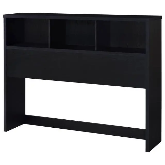 Alt view image 5 of 7 - Geary Black 3-piece Queen Bedroom Set with Bookcase Headboard