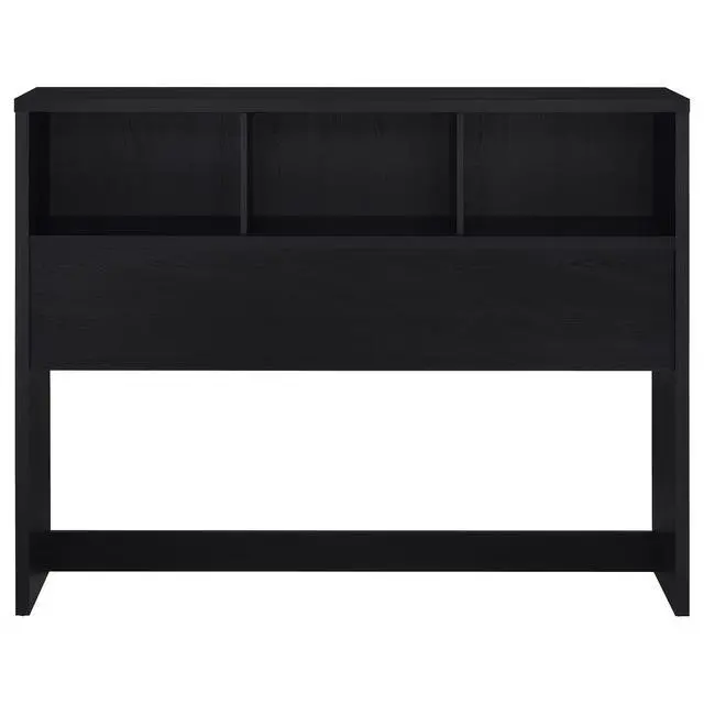 Alt view image 6 of 7 - Geary Black 3-piece Queen Bedroom Set with Bookcase Headboard