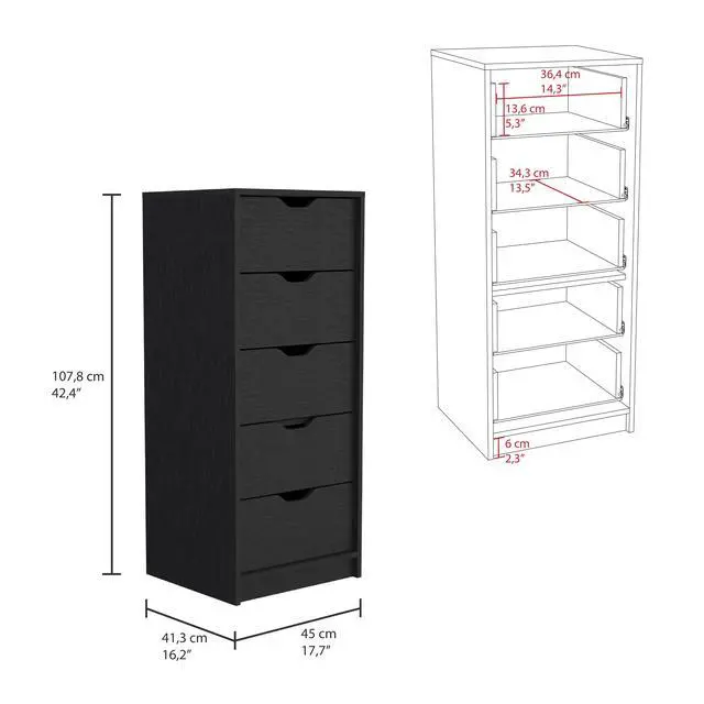 Alt view image 5 of 5 - Raymer 2 Piece Bedroom Set, Nightstand + Dresser, Black
