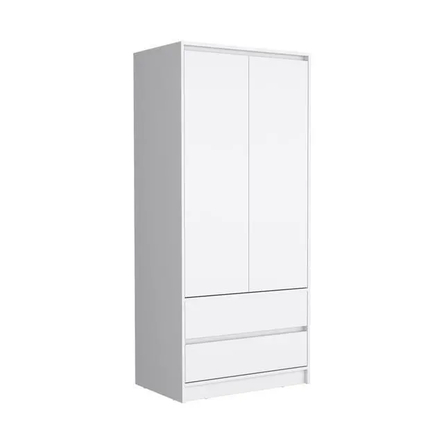 Alt view image 4 of 6 - Laurel 2 Piece Bedroom Set, Nightstand + Armoire, White