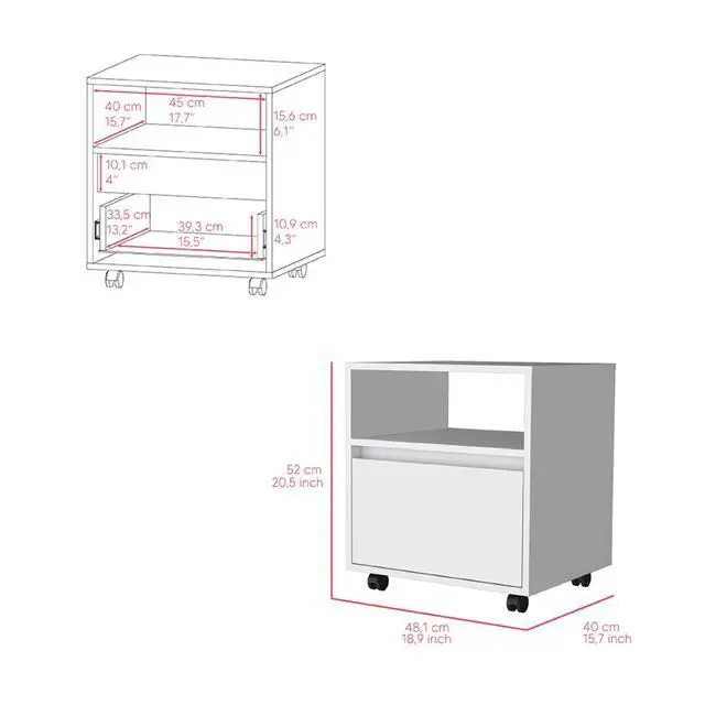 Alt view image 6 of 6 - Laurel 2 Piece Bedroom Set, Nightstand + Armoire, White