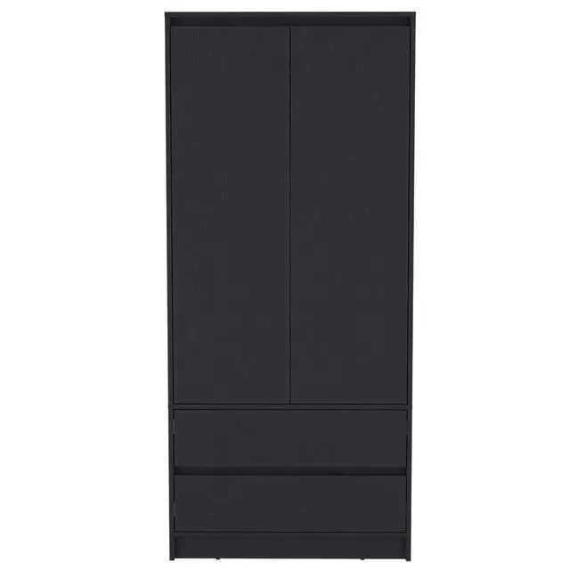 Alt view image 2 of 7 - Beloit 3 Piece Bedroom Set, Nightstand + Dresser+ Armoire, Black
