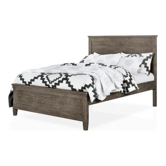 Alt view image 7 of 7 - Transitional Twin Size Bed w Trundle 2x Nightstands Warm Gray Bedroom Furniture Wood Grain Texture 3pc Set
