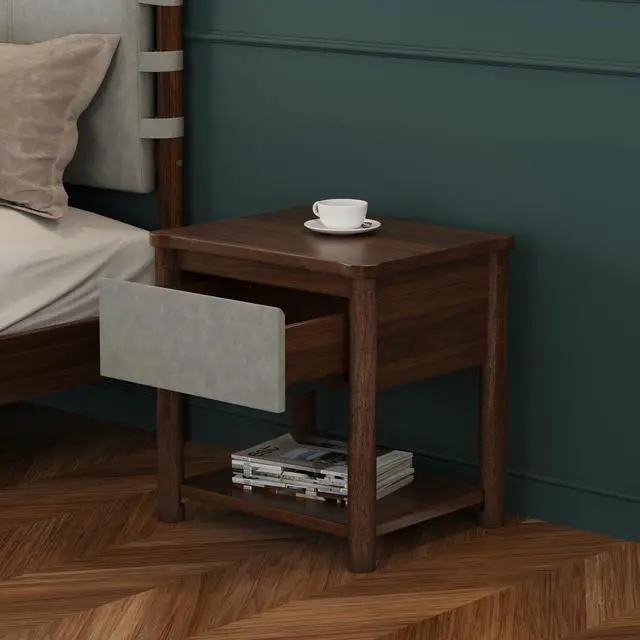 Alt view image 7 of 7 - Modern King Bed Frame Set With 2 Nightstands, Light Gray Wood Platform Bed With Headboard And Matching Bedside Tables For Bedroom