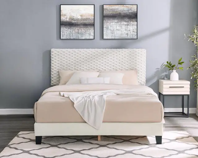 Alt view image 2 of 7 - Findlay 2-Piece Bedroom Set, Plush 3D Upholstered Bed with Nightstand, Queen