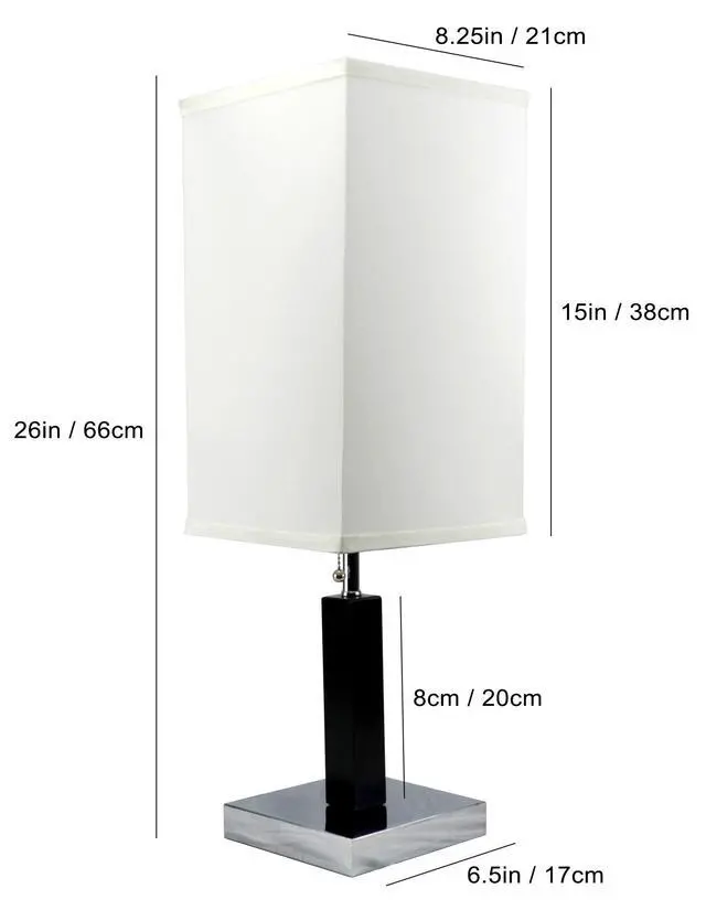 Alt view image 2 of 7 - 26"H Brown Square Wooden Table Lamp (1Pc/Ctn) (0.92/5.55)