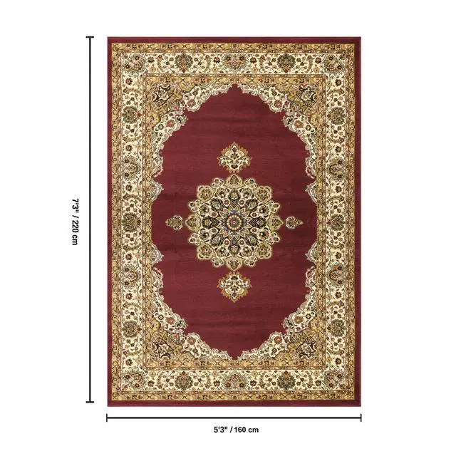 Alt view image 5 of 5 - Classic GC_VIN5009 Red 5 ft. 3 in. x 7 ft. 3 in. Area Rug