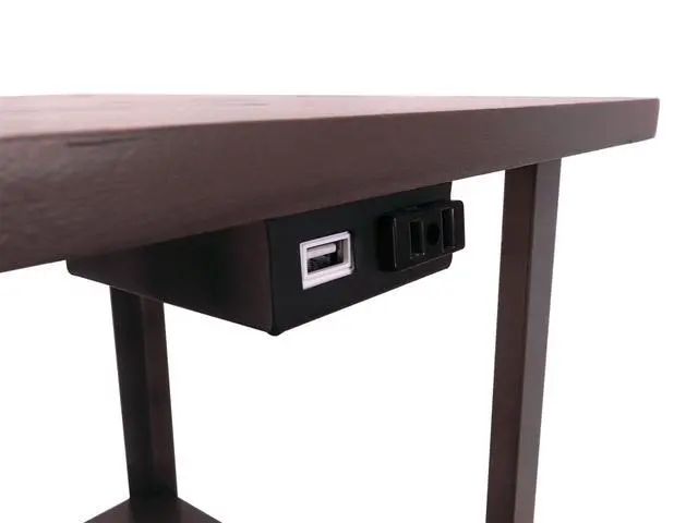 Alt view image 3 of 7 - 58" Squared Sofa Side Shelves Table Lamp W/ Power Station (1.14/14.96)
