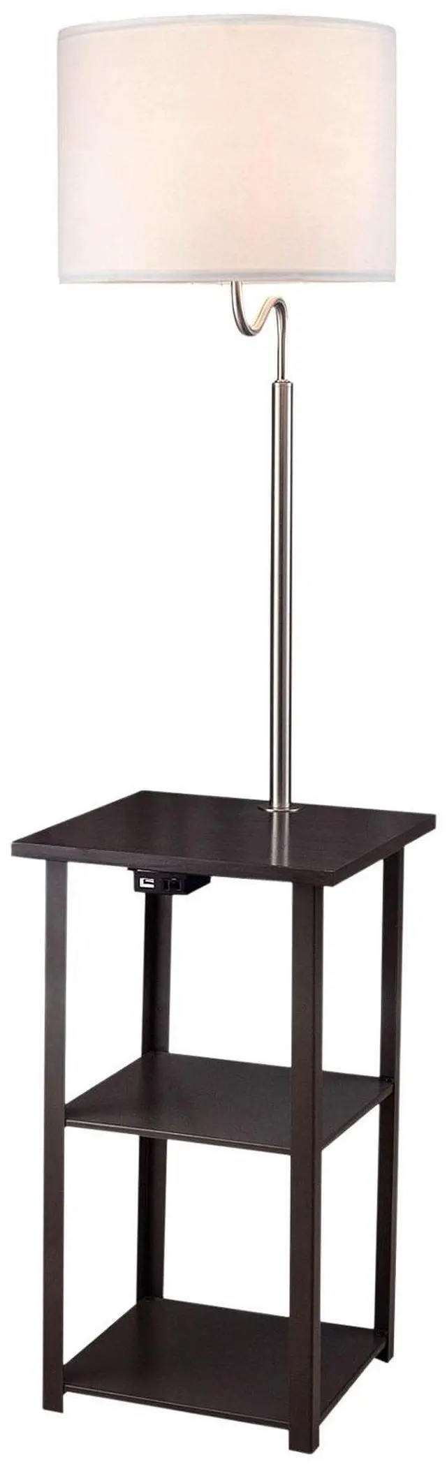 Main image of 58" Squared Sofa Side Shelves Table Lamp W/ Power Station (1.14/14.96)