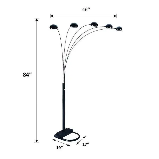 Alt view image 3 of 3 - 84"H White 5-Head Cap Style Floor Lamp (1Pc/Ctn) (2.24/33.97)