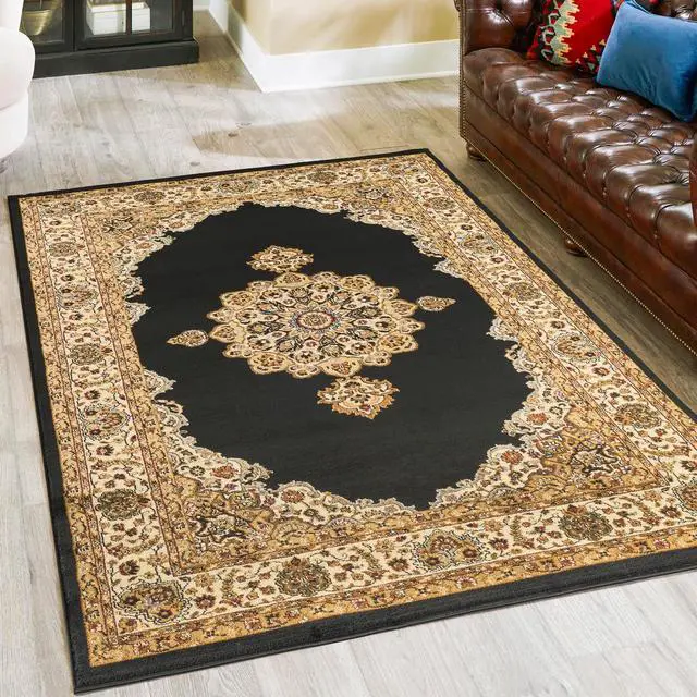 Main image of Classic GC_VIN5010 Black 5 ft. 3 in. x 7 ft. 3 in. Area Rug