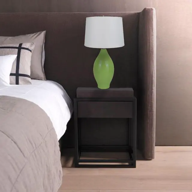 Alt view image 3 of 4 - 28"H Red Lemon Shape Ceramic Table Lamp