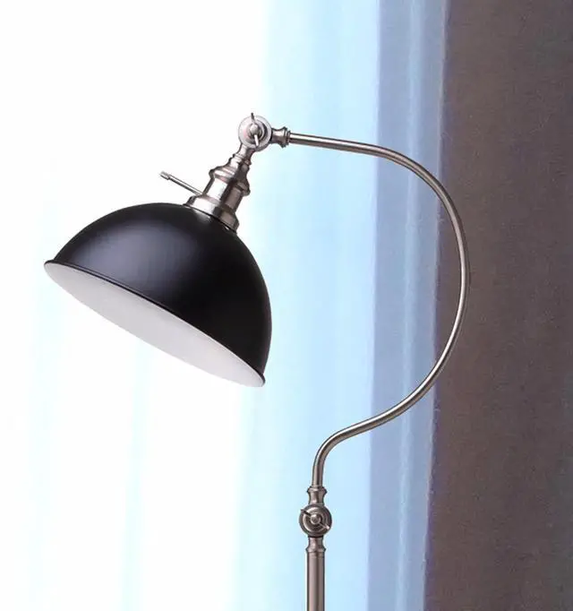 Alt view image 4 of 4 - 56''H Satin Nickle Good Neck Floor Lamp