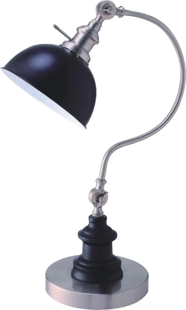 Alt view image 3 of 4 - 22"H Satin Nickle Good Neck Table Lamp