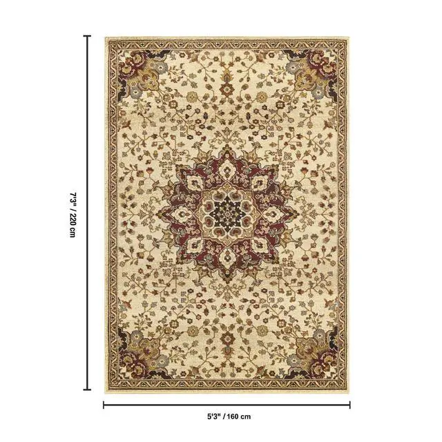 Alt view image 5 of 5 - Classic GC_VIN5014 Cream 5 ft. 3 in. x 7 ft. 3 in. Area Rug