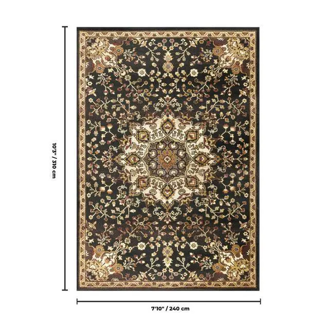 Alt view image 5 of 5 - Classic GC_VIN5016 Black 7 ft. 10 in. x 10 ft. 3 in. Area Rug